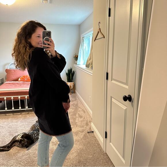 NWT SIEDRES Navy Blue Cotton Orange Jacket Medium - Picture 4 of 15